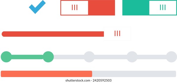 Set of buttons for web sites and user interface. Vector illustration. On and Off Button.