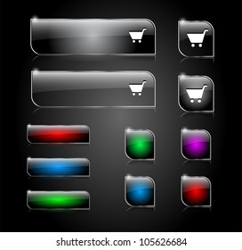 Set of buttons for web. Vector illustration.