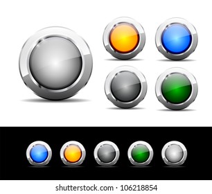 Set of buttons for web. Vector illustration.