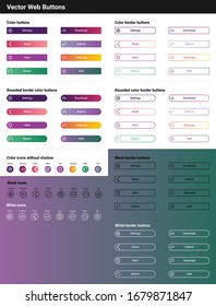 Set of buttons for website and application. UI buttons for web and app. Vector illustration. 