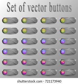 Set of buttons.Different characters