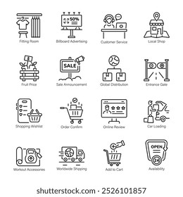 Set of Buy Linear Style Icons

