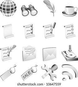 Set of B&w  icons. Vector illustration.