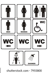 set of b/w wc icons