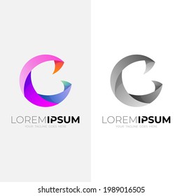 Set C logo with colorful design 