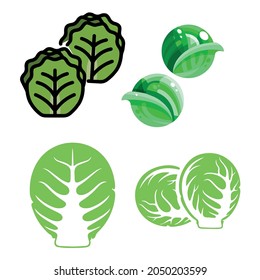 set of Cabbage Icon, line isolated or logo isolated sign symbol vector, outline and stroke style Collection of high-quality vector illustration,