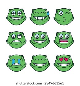 Set cabbage vector character cartoon emotions