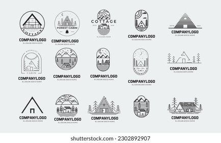 set of cabin logo vector icon