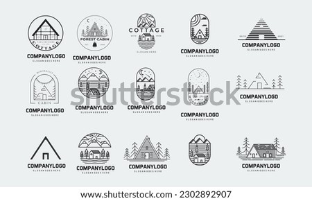 set of cabin logo vector icon