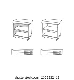 Set of Cabinet interior design, Minimalist furniture logo collection inspiration design template