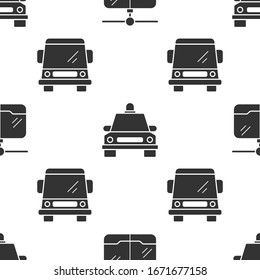 Ajuste el Camión, el camión Taxi y el teleférico en un patrón ininterrumpido. Vector