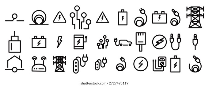 Set cable icons vector illustration