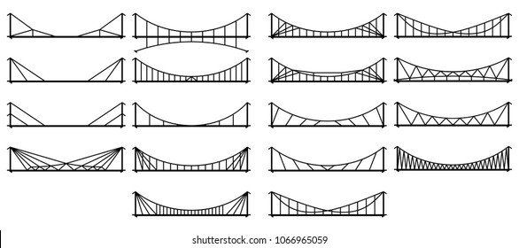 Set of cable-stayed structures