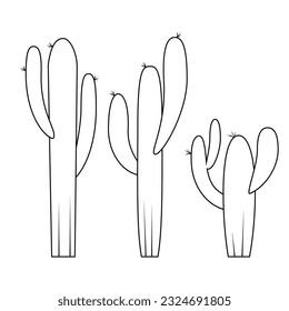 Cacti-Satz in schwarzen Zeilen zum Färben von Seiten