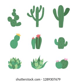 Set of cactus design.