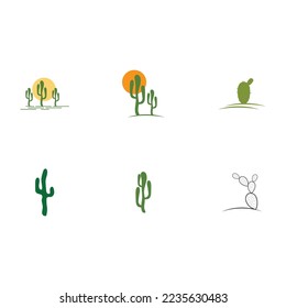 set of the Cactus logo design vector Illustrations