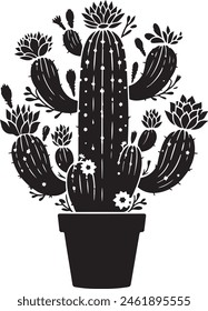 Set of Cactus Silhouette Vector