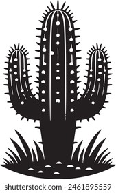 Set of Cactus Silhouette Vector