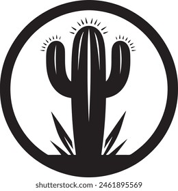 Set of Cactus Silhouette Vector