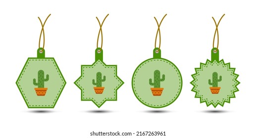 Juego de etiquetas Cactus con cable