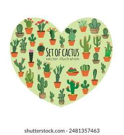 Set of Cactus vector illstration design