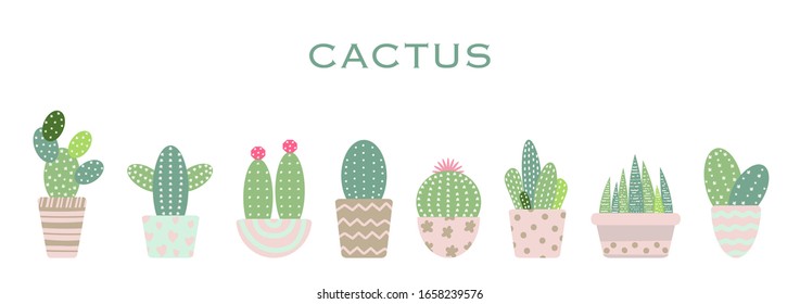 Set of cactus, vector illustration