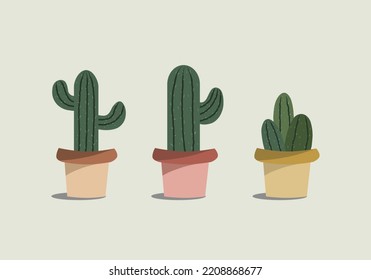 Set of cactus vector illustration cactus vector