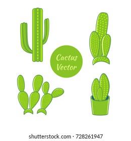 Set of cactus vector illustration. cactus vector illustration.