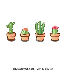 Set of Cactus,Cactus Icons. Desert Vector Result Set for Design, isolated on transparan background 