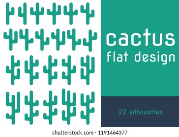A set of cactuses in a flat style