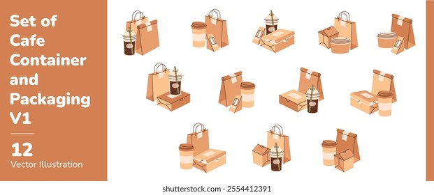 Set of Cafe Container and Packaging 1