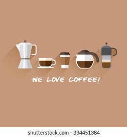 Set Of Cafe Equipment : Vector Illustration