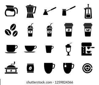 set of cafe icon, modern concept, editable object, simple style