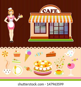 set of cafe icons