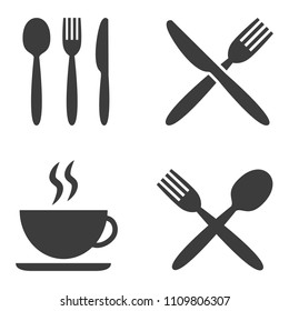 Set of cafe icons on white background. Vector illustration