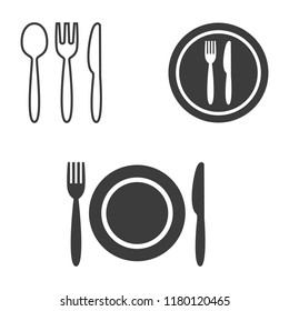 Set of cafe icons on white background. Vector illustration