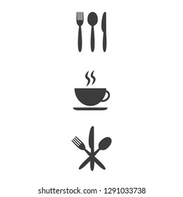 Set of cafe icons on white background. Vector illustration