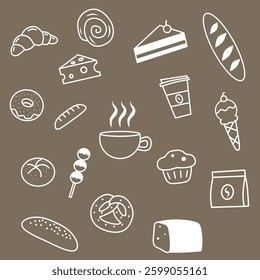 A set of cafe menu doodle