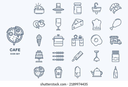 Set of Cafe and restaurant vector icon