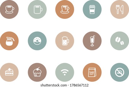 Set of cafe simple icons
