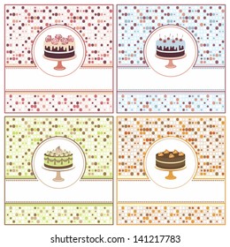 Set of cake cards