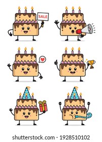 diseño de carácter de conjunto de tartas