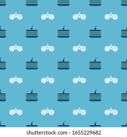 Set Cake and Gamepad on seamless pattern. Vector