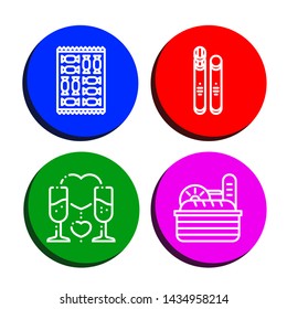 Set of cake icons such as Candy, Toffee, Romantic, Bread , cake