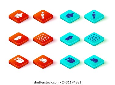 Set Cake, Jelly cake, Ice cream in waffle cone, Waffle, Candy and  icon. Vector
