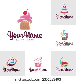 Set of Cake logo design vector. Icon Symbol. Template Illustration