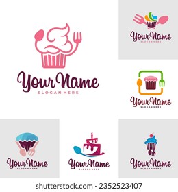 Set of Cake logo design vector. Icon Symbol. Template Illustration