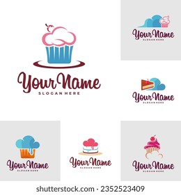 Set of Cake logo design vector. Icon Symbol. Template Illustration