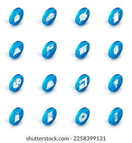 Set Cake, Rolling pin on dough, Can container for milk, with burning candles, Cookie biscuit, Electric mixer, Hotdog sandwich and Bread toast icon. Vector