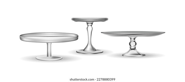 Set of cake stand. 3d realistic vector icon illustration.   svg